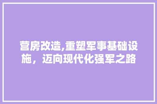营房改造,重塑军事基础设施，迈向现代化强军之路