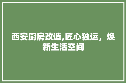 西安厨房改造,匠心独运，焕新生活空间