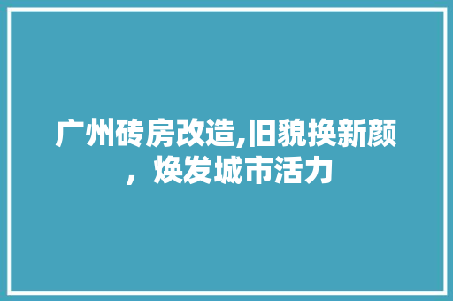 广州砖房改造,旧貌换新颜，焕发城市活力