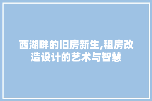 西湖畔的旧房新生,租房改造设计的艺术与智慧