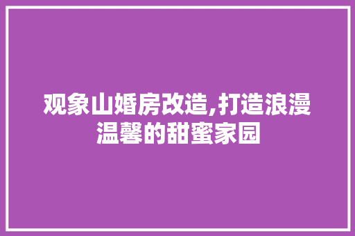 观象山婚房改造,打造浪漫温馨的甜蜜家园