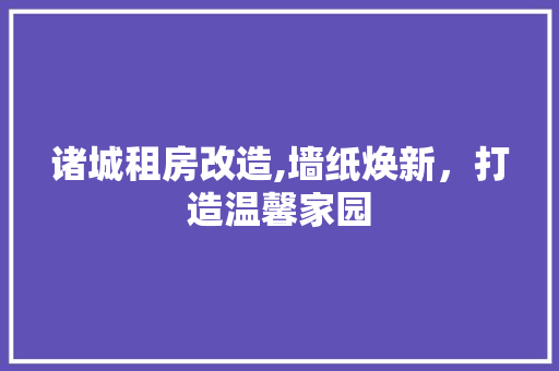诸城租房改造,墙纸焕新，打造温馨家园