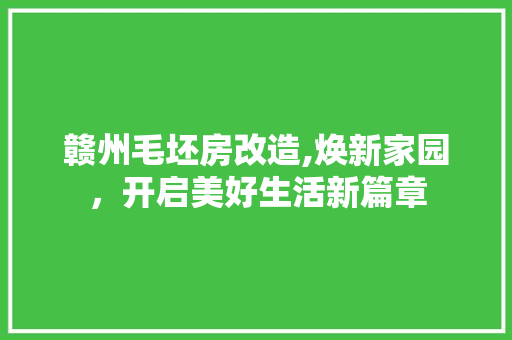 赣州毛坯房改造,焕新家园，开启美好生活新篇章