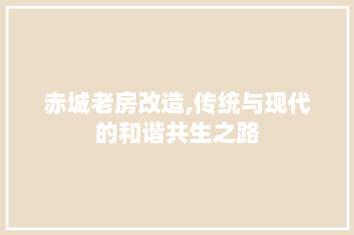 赤城老房改造,传统与现代的和谐共生之路
