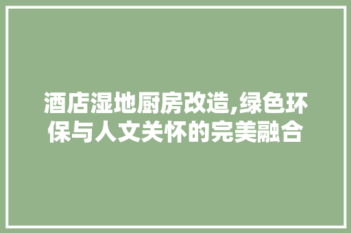 酒店湿地厨房改造,绿色环保与人文关怀的完美融合
