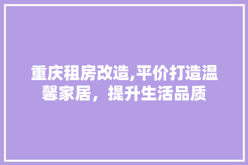 重庆租房改造,平价打造温馨家居，提升生活品质