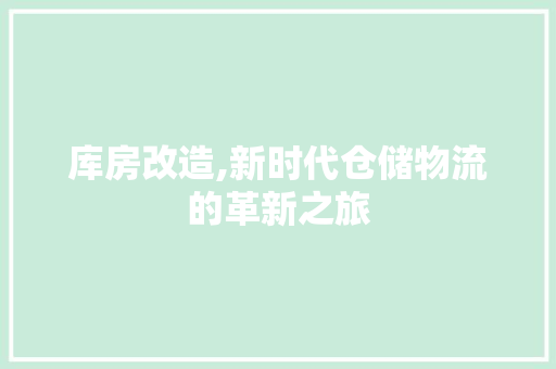 库房改造,新时代仓储物流的革新之旅