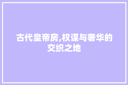 古代皇帝房,权谋与奢华的交织之地