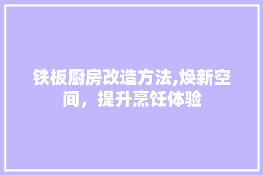 铁板厨房改造方法,焕新空间，提升烹饪体验