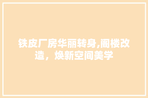 铁皮厂房华丽转身,阁楼改造，焕新空间美学