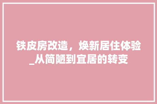 铁皮房改造，焕新居住体验_从简陋到宜居的转变