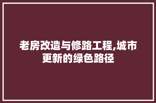 老房改造与修路工程,城市更新的绿色路径