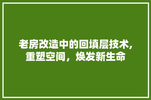 老房改造中的回填层技术,重塑空间，焕发新生命