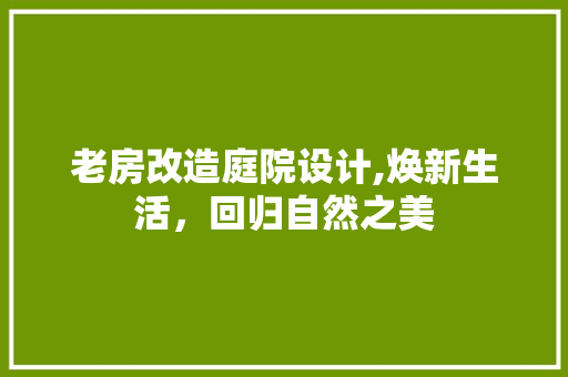 老房改造庭院设计,焕新生活，回归自然之美
