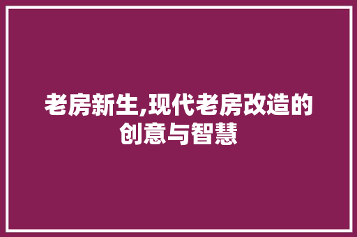 老房新生,现代老房改造的创意与智慧