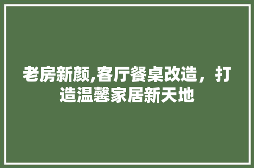 老房新颜,客厅餐桌改造，打造温馨家居新天地