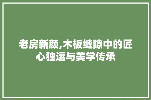 老房新颜,木板缝隙中的匠心独运与美学传承