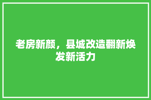 老房新颜，县城改造翻新焕发新活力