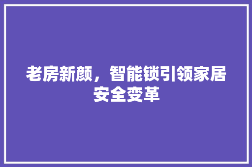 老房新颜，智能锁引领家居安全变革