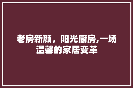 老房新颜，阳光厨房,一场温馨的家居变革