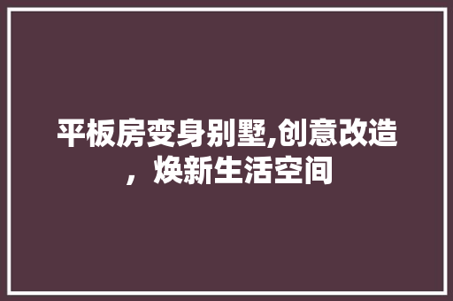 平板房变身别墅,创意改造，焕新生活空间