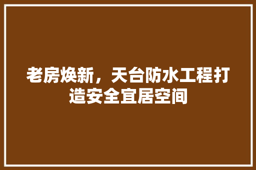 老房焕新，天台防水工程打造安全宜居空间