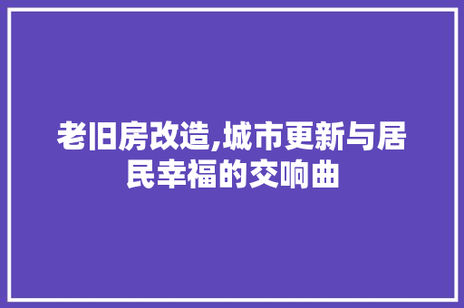 老旧房改造,城市更新与居民幸福的交响曲