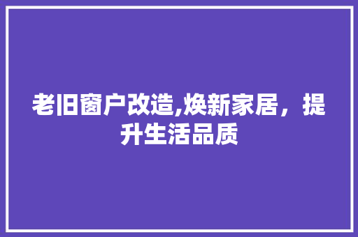 老旧窗户改造,焕新家居，提升生活品质
