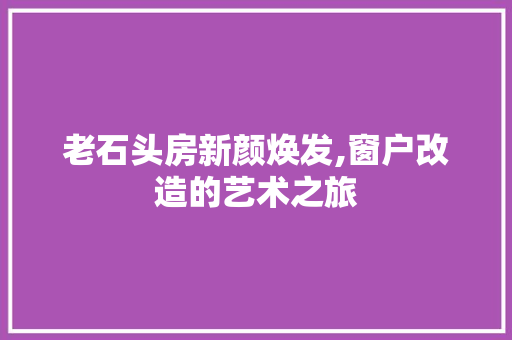 老石头房新颜焕发,窗户改造的艺术之旅