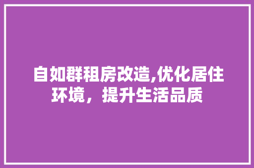 自如群租房改造,优化居住环境，提升生活品质