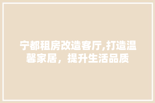 宁都租房改造客厅,打造温馨家居，提升生活品质