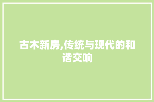 古木新房,传统与现代的和谐交响