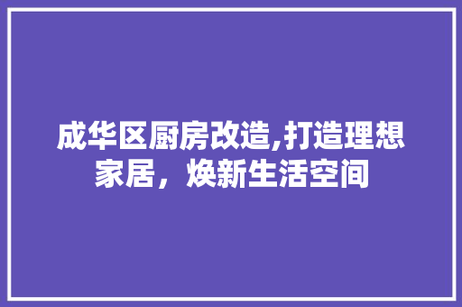 成华区厨房改造,打造理想家居，焕新生活空间
