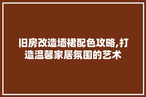 旧房改造墙裙配色攻略,打造温馨家居氛围的艺术