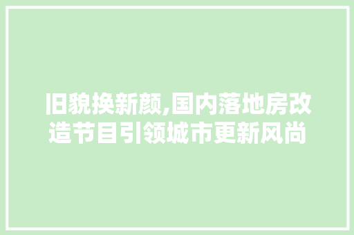 旧貌换新颜,国内落地房改造节目引领城市更新风尚