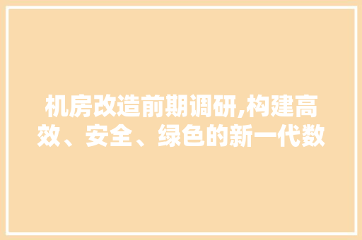 机房改造前期调研,构建高效、安全、绿色的新一代数据中心