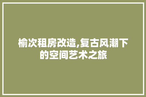 榆次租房改造,复古风潮下的空间艺术之旅