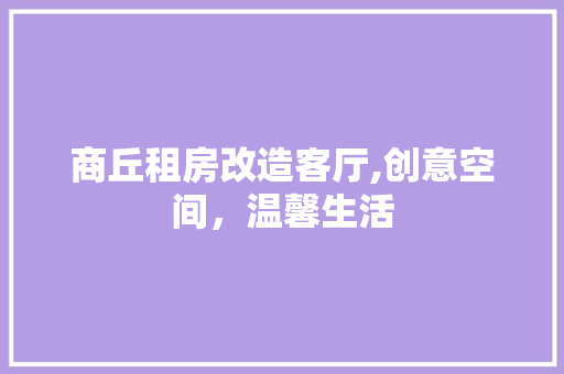 商丘租房改造客厅,创意空间，温馨生活