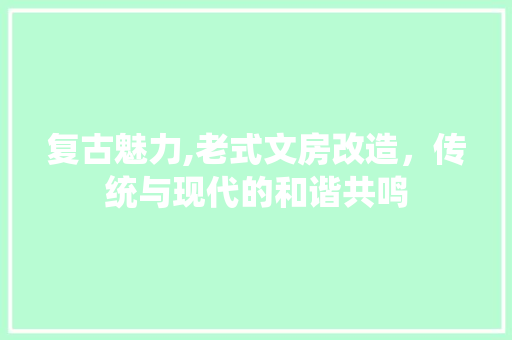 复古魅力,老式文房改造，传统与现代的和谐共鸣