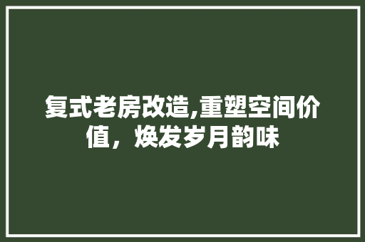 复式老房改造,重塑空间价值，焕发岁月韵味