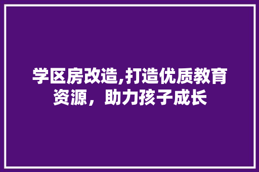 学区房改造,打造优质教育资源，助力孩子成长