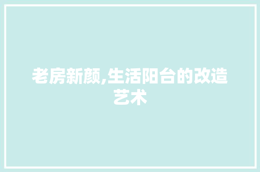老房新颜,生活阳台的改造艺术