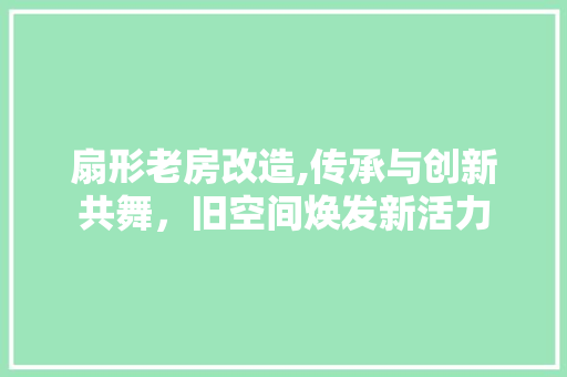扇形老房改造,传承与创新共舞，旧空间焕发新活力