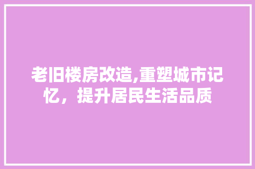 老旧楼房改造,重塑城市记忆，提升居民生活品质