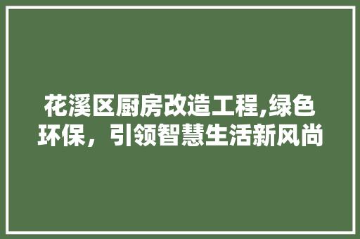 花溪区厨房改造工程,绿色环保，引领智慧生活新风尚