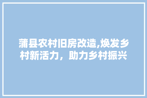 蒲县农村旧房改造,焕发乡村新活力，助力乡村振兴
