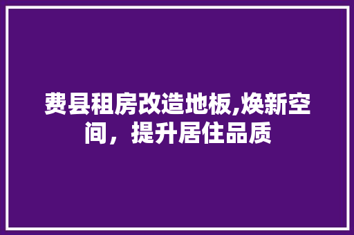 费县租房改造地板,焕新空间，提升居住品质
