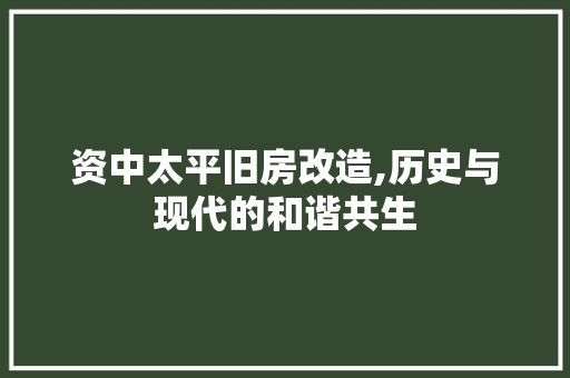 资中太平旧房改造,历史与现代的和谐共生