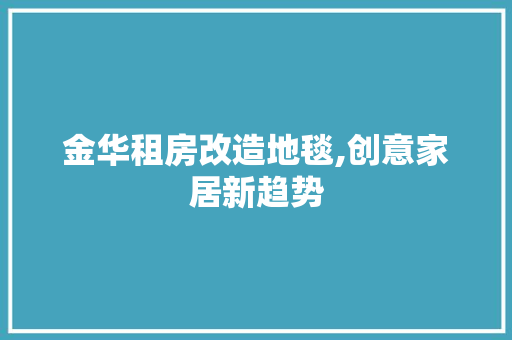 金华租房改造地毯,创意家居新趋势