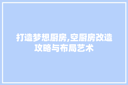 打造梦想厨房,空厨房改造攻略与布局艺术